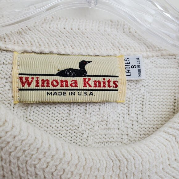 Winona Knits vintage floral granny knit crew neck sweater - Picture 4 of 9
